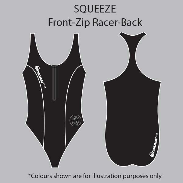BD-Squeeze front zip-racerback-high hip