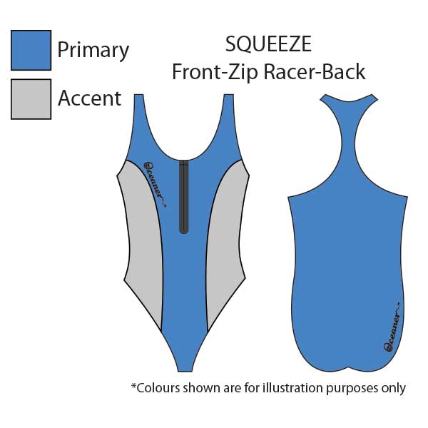 Squeeze-front zip-racerback-high hip