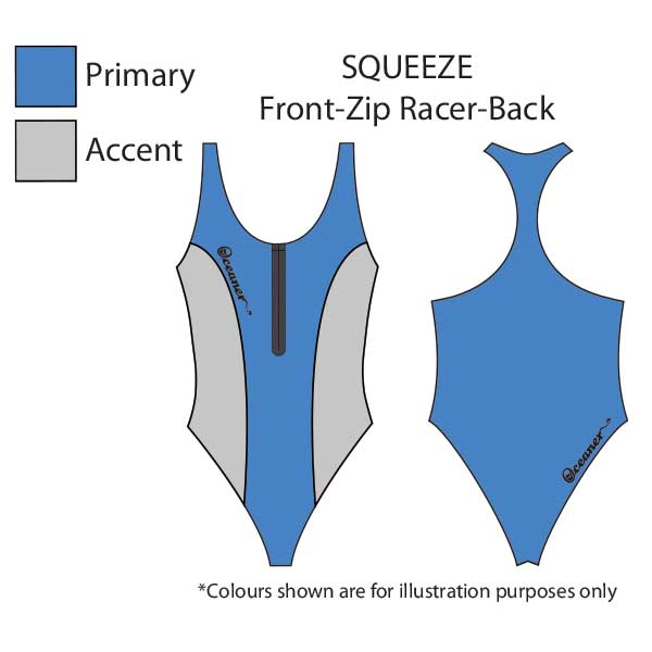 Squeeze-front zip-racerback-springs bottom