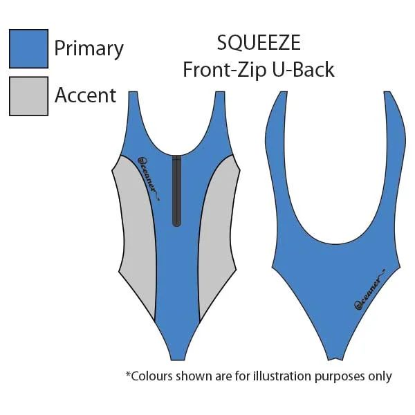 Squeeze-front zip-uback-springs bottom